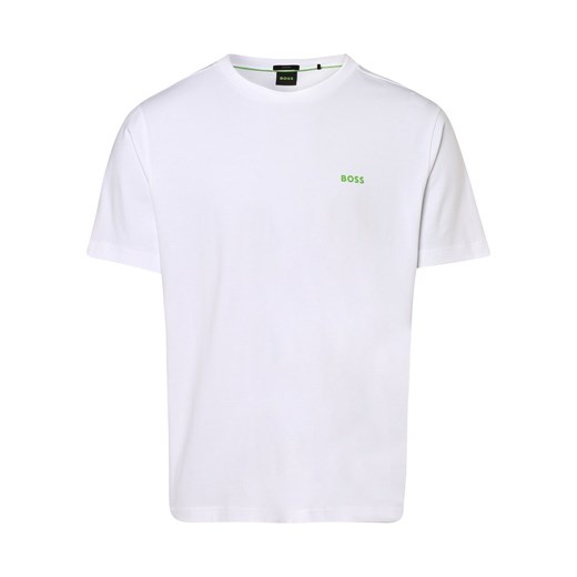 BOSS Green T-shirt męski Mężczyźni Bawełna biały jednolity ze sklepu vangraaf w kategorii T-shirty męskie - zdjęcie 146517382