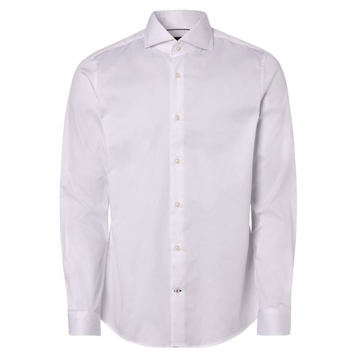 JOOP! Koszula męska Mężczyźni Slim Fit Bawełna biały jednolity kołnierzyk włoski ze sklepu vangraaf w kategorii Koszule męskie - zdjęcie 146521184