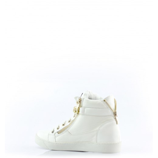 Sneakersy White & Gold Chain born2be-pl bialy na obcasie