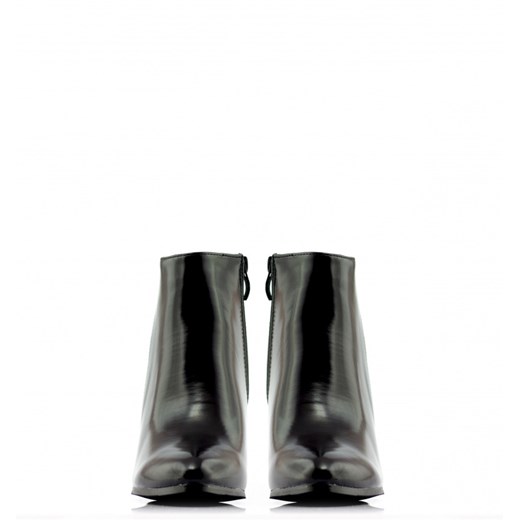 Botki Black Shiny Boots on Heel born2be-pl czarny materiałowe