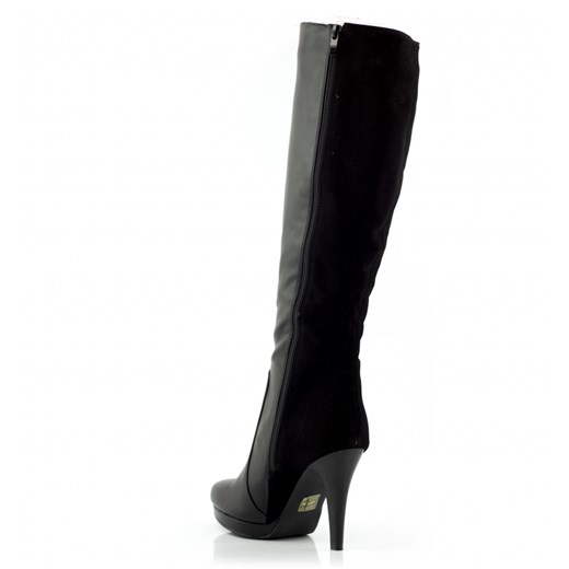 Kozaki Classic Black Long Boots High-heeled born2be-pl czarny klasyczny