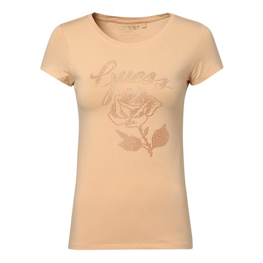 GUESS T-shirt damski Kobiety Bawełna morelowy jednolity Guess XS vangraaf