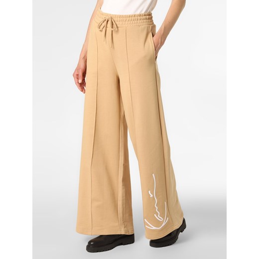 Karl Kani Damskie spodnie dresowe Kobiety Bawełna beżowy jednolity ze sklepu vangraaf w kategorii Spodnie damskie - zdjęcie 146525890