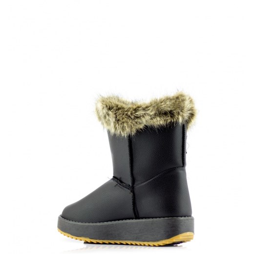 Śniegowce Black Shoes with Brown Fur born2be-pl szary materiałowe