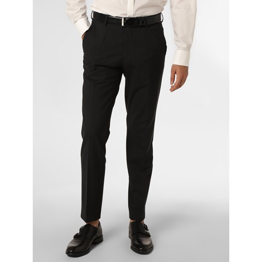 BOSS Męskie spodnie od garnituru modułowego Mężczyźni Slim Fit wełna ze strzyży antracytowy jednolity ze sklepu vangraaf w kategorii Spodnie męskie - zdjęcie 146527132