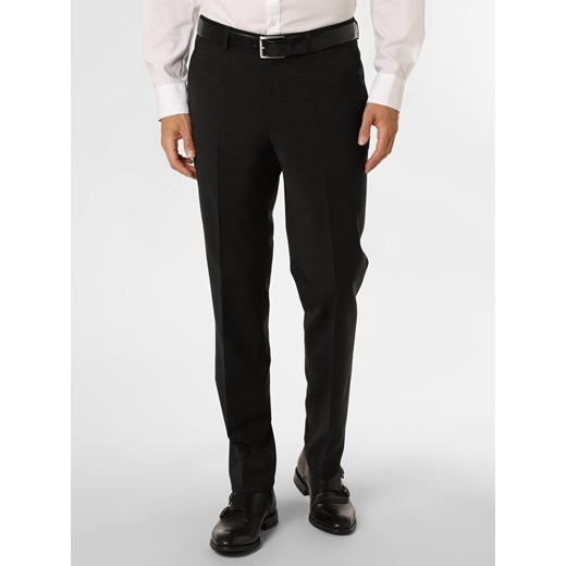 BOSS Męskie spodnie od garnituru modułowego Mężczyźni Regular Fit Sztuczne włókno czarny jednolity ze sklepu vangraaf w kategorii Spodnie męskie - zdjęcie 146527191