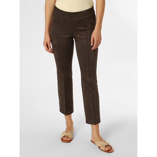 Cambio Spodnie Kobiety Sztuczne włókno brązowy jednolity ze sklepu vangraaf w kategorii Spodnie damskie - zdjęcie 146527554