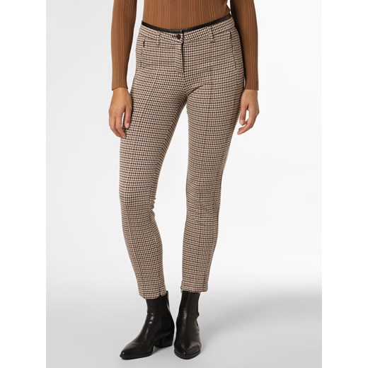 Cambio Spodnie Kobiety beżowy w kratkę ze sklepu vangraaf w kategorii Spodnie damskie - zdjęcie 146527611