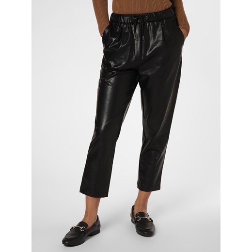 IPURI Spodnie Kobiety Sztuczna skóra czarny jednolity ze sklepu vangraaf w kategorii Spodnie damskie - zdjęcie 146528281