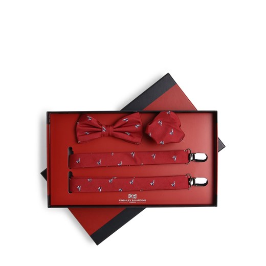 Finshley & Harding London Zestaw akcesoriów dla mężczyzn Mężczyźni Sztuczne włókno czerwony wzorzysty ze sklepu vangraaf w kategorii Szelki - zdjęcie 146528644
