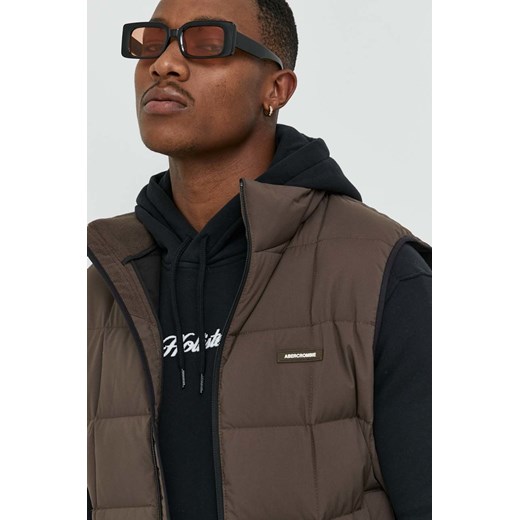 Abercrombie & Fitch bezrękawnik męski kolor brązowy przejściowy Abercrombie & Fitch XL ANSWEAR.com