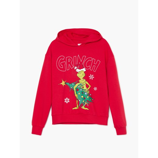 Cropp - Bluza świąteczna z Grinchem - Czerwony Cropp XS Cropp