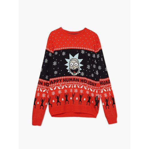 Cropp - Świąteczny sweter z Rickiem - Czerwony Cropp M Cropp