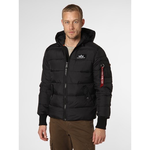 Alpha Industries Męska kurtka pikowana Mężczyźni Sztuczne włókno czarny jednolity ze sklepu vangraaf w kategorii Kurtki męskie - zdjęcie 146581900