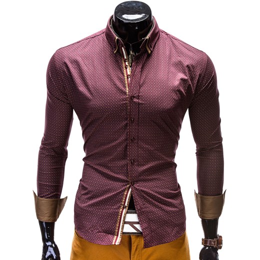 Koszula K127- BORDOWA ombre fioletowy koszule