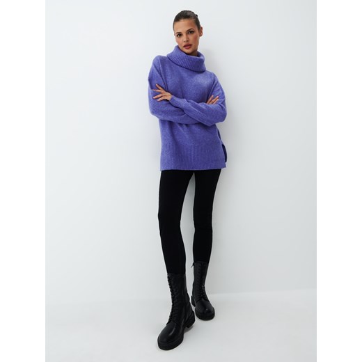 Mohito - Fioletowy sweter z golfem oversize - Fioletowy Mohito M Mohito
