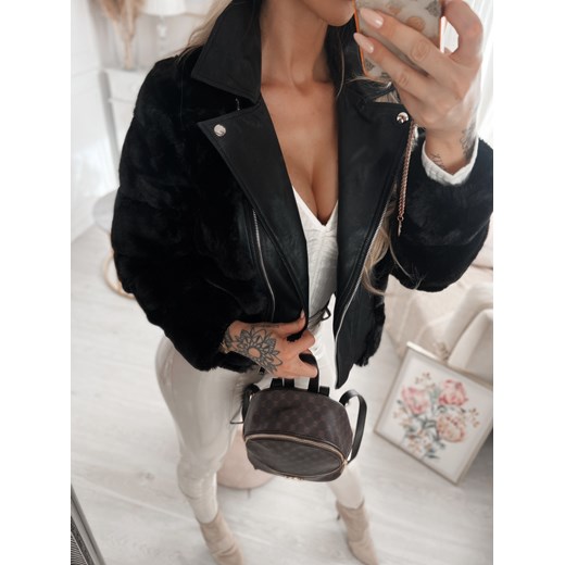 Kurtka futerko z ekoskórą czarna Fiocca W335 Ciminy M/38 Charlotte Fashion