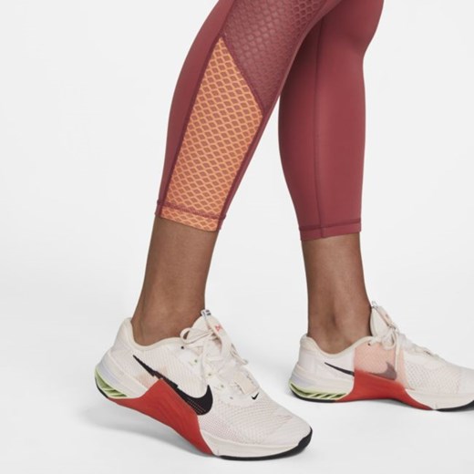 Damskie legginsy 7/8 z wysokim stanem i kieszeniami Nike Pro - Czerwony Nike XL okazyjna cena Nike poland