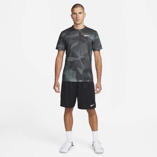 Męski T-shirt treningowy z nadrukiem moro Nike Dri-FIT - Czerń Nike S okazja Nike poland
