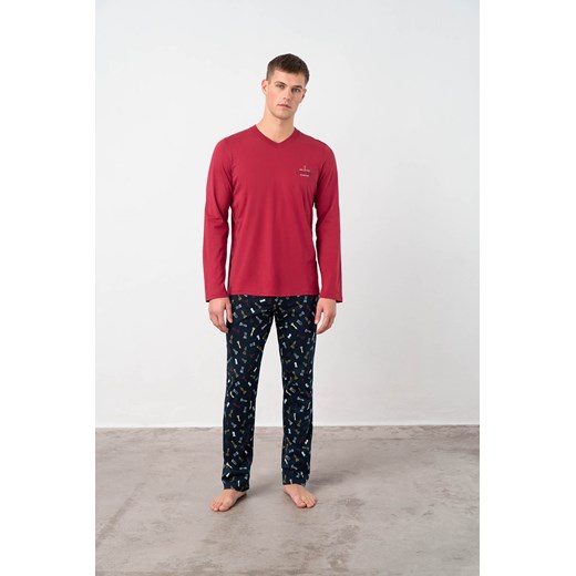 Bawełniana piżama męska VAMP 17631 czerwona Vamp XL wyprzedaż bodyciao