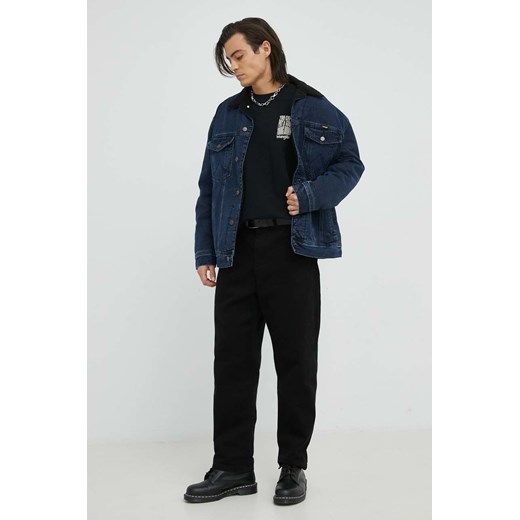 Wrangler bluza bawełniana męska kolor czarny z nadrukiem Wrangler L ANSWEAR.com