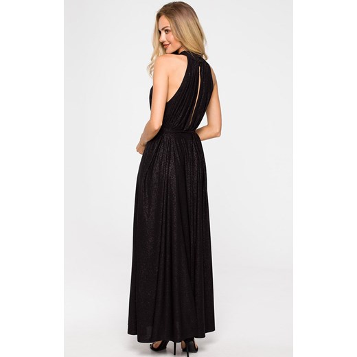 Suknia maxi z dekoltem typu halter w kolorze czarnym M721, Kolor czarny, Rozmiar uniwersalny, MOE ze sklepu Primodo w kategorii Sukienki - zdjęcie 146703463