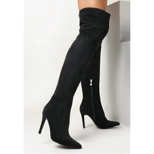 Czarne Kozaki za Kolano na Szpilce Tiyesy 37 born2be.pl okazyjna cena