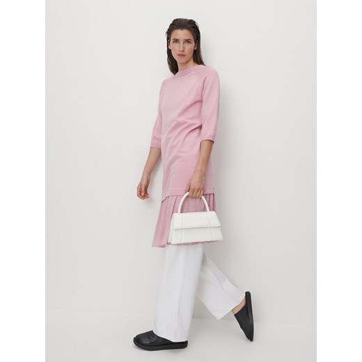 Reserved - Dzianinowa sukienka - Różowy Reserved S promocja Reserved