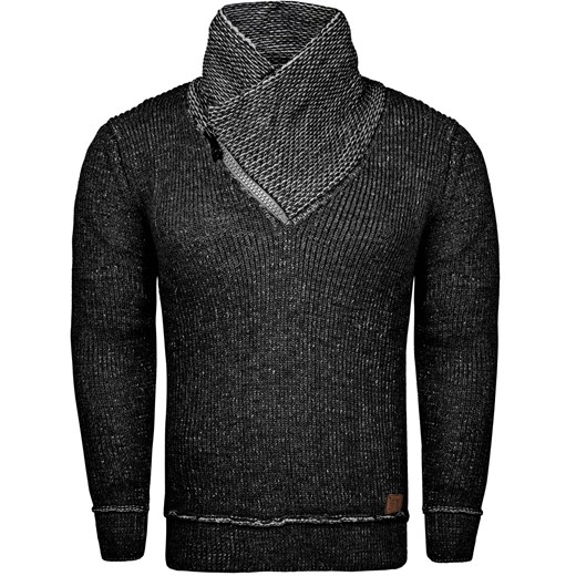 Sweter męski z kominem czarny Recea ze sklepu Recea.pl w kategorii Swetry męskie - zdjęcie 146731450