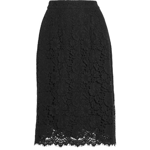 Cotton-blend lace skirt net-a-porter czarny bawełniane