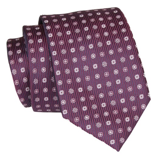 Męski Krawat - Bordo w Grochy - Angelo di Monti  KRADM1952 ze sklepu JegoSzafa.pl w kategorii Krawaty - zdjęcie 146748302