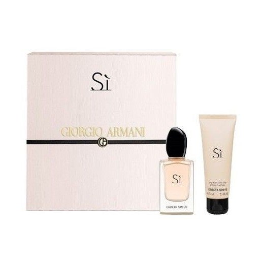 Giorgio Armani Si W Zestaw perfum Edp 30ml + 75ml Balsam e-glamour bezowy balsamy