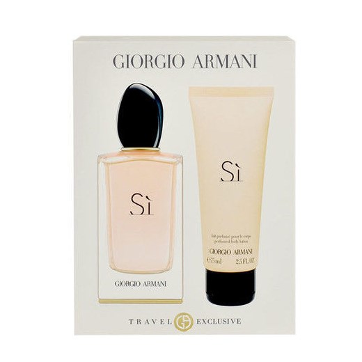 Giorgio Armani Si W Zestaw perfum Edp 100ml + 75ml Balsam e-glamour bezowy balsamy