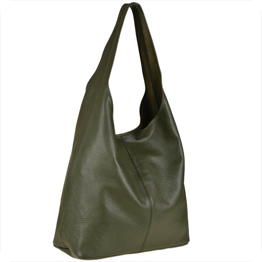Torebka worek skórzana zielona oliwka shopper ze sklepu melon.pl w kategorii Torby Shopper bag - zdjęcie 146769941