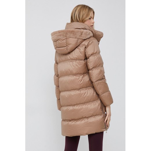 Geox kurtka puchowa damska kolor beżowy zimowa Geox 36 ANSWEAR.com