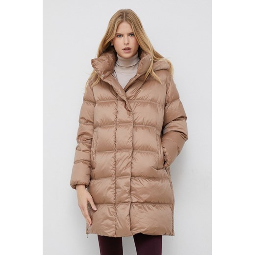 Geox kurtka puchowa damska kolor beżowy zimowa Geox 36 ANSWEAR.com