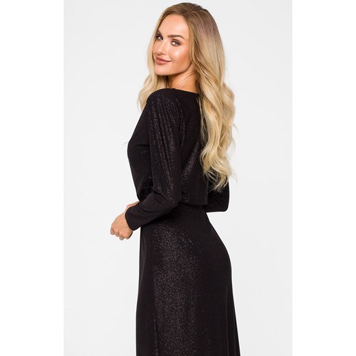 Sukienka Moe maxi z okrągłym dekoltem prosta z elastanu 