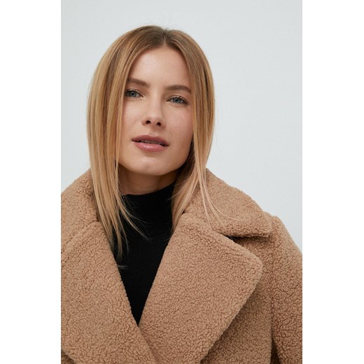 Lauren Ralph Lauren płaszcz damski kolor brązowy przejściowy dwurzędowy XS ANSWEAR.com
