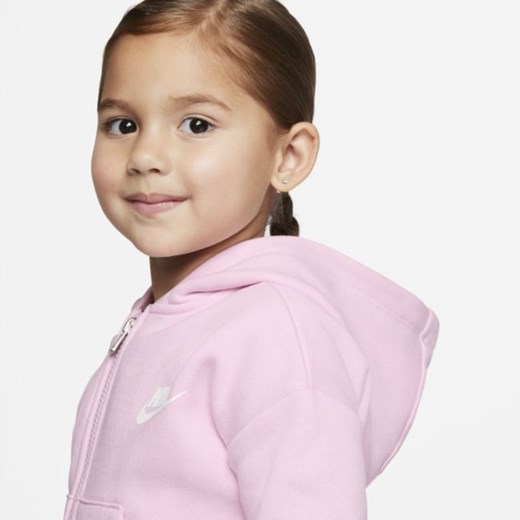 Bluza z kapturem i zamkiem na całej długości dla maluchów Nike - Różowy Nike 2T Nike poland