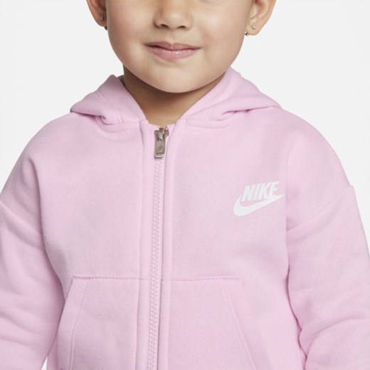 Bluza z kapturem i zamkiem na całej długości dla maluchów Nike - Różowy Nike 3T Nike poland