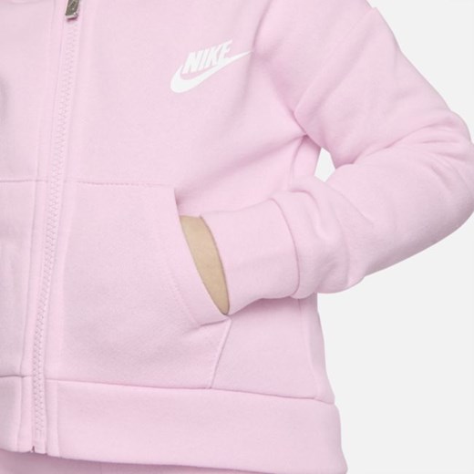 Bluza z kapturem i zamkiem na całej długości dla maluchów Nike - Różowy Nike 4T Nike poland