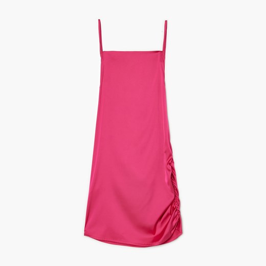 Cropp - Sukienka mini z marszczeniem - Różowy Cropp XS Cropp