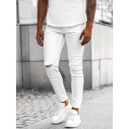 Spodnie jeansowe męskie białe OZONEE E/5391/01 Ozonee 32 okazja ozonee.pl