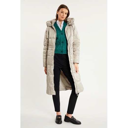 Puchowy płaszcz ze ściągaczem w talii 44 MONNARI okazja