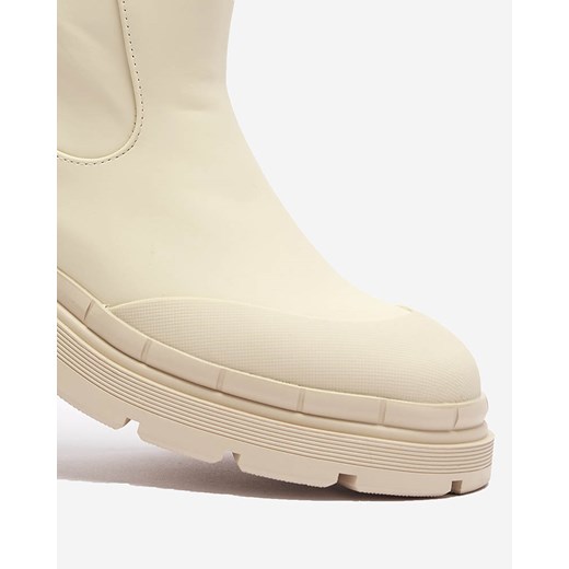 Damskie ocieplane kremowe wysokie botki Jori - Obuwie Royalfashion.pl 41 royalfashion.pl