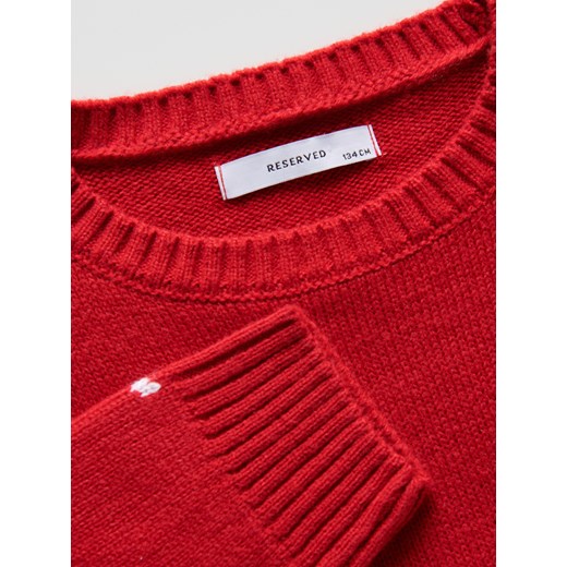Reserved - Sweter ze święcącą lampką - Czerwony Reserved 134 (8 lat) Reserved