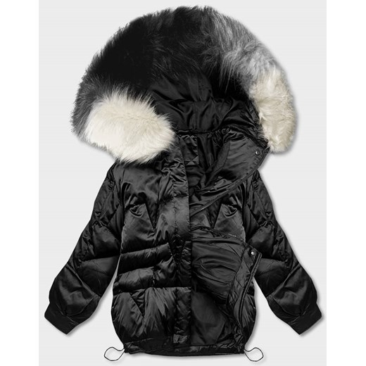 Krótka kurtka oversize czarna (H-1109-01) ze sklepu goodlookin.pl w kategorii Kurtki damskie - zdjęcie 146906652