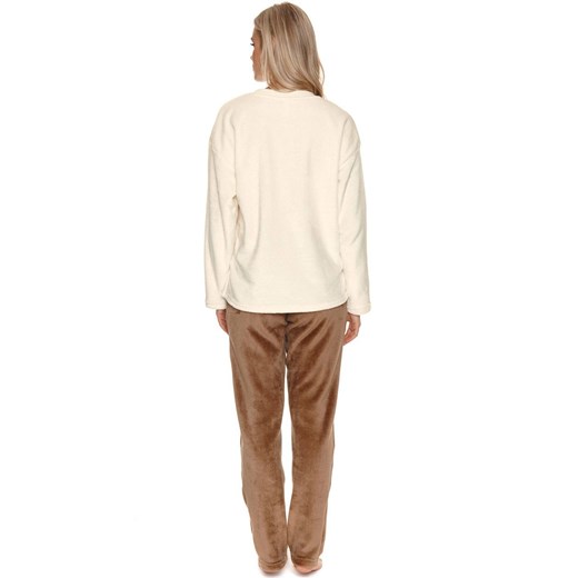 Doctor Nap ciepła piżama polarowa PM 4535, Kolor beżowo-brązowy, Rozmiar S, Doctor Nap ze sklepu Intymna w kategorii Piżamy damskie - zdjęcie 146936690