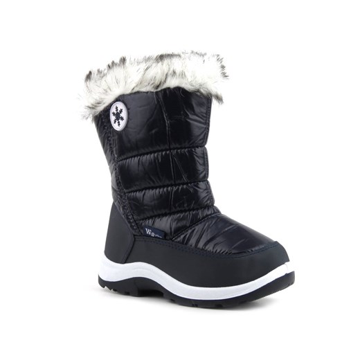 Śniegowce, ciepłe buty zimowe dziecięce - WOJTYŁKO 23036, granatowe ze sklepu ulubioneobuwie w kategorii Buty zimowe dziecięce - zdjęcie 146941944