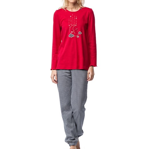 Bawełniana piżama damska VAMP 00-17-7479 149 czerwona Vamp XL okazyjna cena bodyciao
